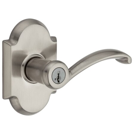 Kwikset SmartKey Austin Satin Nickel Keyed Entry Lever ANSI/BHMA Grade 2 KW1 1-3/4 in. 97402-817